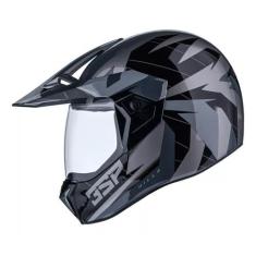 Capacete Moto Bieffe 3 Sport Hills Grafite Preto Brilhante, 56