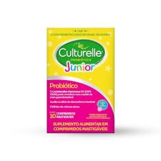 Culturelle Junior, Probiotico, Infantil, Sabor Frutas Vermelhas, 10 Comprimidos Mastigáveis