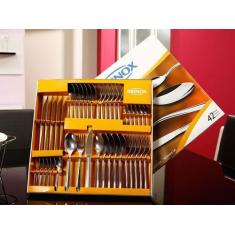 Faqueiro Brinox Turim 42 Peças Aço Inox, Inox, 42