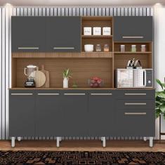 Armário De Cozinha De Pé Montana Grafite Noronha Madine