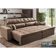 Sofá Retrátil e Reclinável 2,92m Luxos. Cama inBox Velusoft