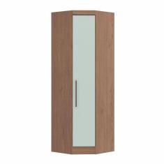 Armário Guarda Roupa de Canto Oblíquo 1 Porta Infinity Móveis Castro Macadâmia/Pistache Line