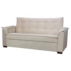 Sofá 3 Lugares Confortável 2 Metros Havana Bellamado Cor:bege