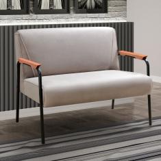 Namoradeira Decorativa Braços Fixo Jade Cinza Capuccino