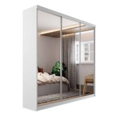 guarda-roupa casal com 3 espelhos geneve 3 pt 4 gv branco