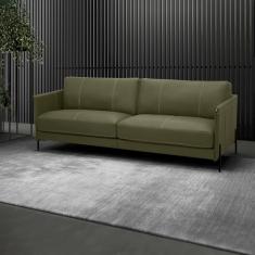 Sofá Decorativo Karine 4 Lugares Sala de estar 270cm Pés em Aço Couro Fendi G88 - Gran Belo