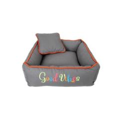 Cama Good Vibes para Cachorro e Gato Pet - Bichinho Chic, Laranja, M