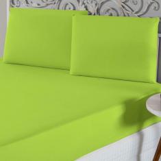 Jogo De Lençol Queen Malha 100% Algodão 3 Peças - Pistache