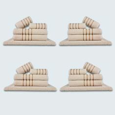 Jogo De Toalhas 20 Pçs Coleção Dubai 100% Algodão Bege