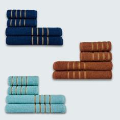 Jogo De Toalhas 12 Peças Coleção Dubai 100% Algodão Br+mr+vd