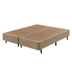 Base Box Somiê King Eco Veludine Liso 40X193X203Cm Ecoflex Bege