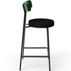 Banqueta Baixa Bar Cozinha E Sala De Jantar Milão L02 Facto Verde Musgo Linho Chumbo - Lyam Decor