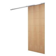 Porta De Correr P- Verniz Frisada Kit Alumínio F09 - 210x70