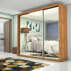 Guarda Roupa Casal com Espelho 3 Portas de Correr Ilheus Premium - Car