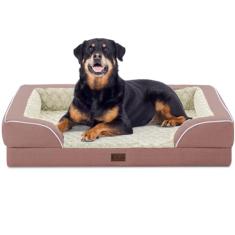 Casa Paw Camas ortopédicas GG para cães, impermeável com espuma viscoelástica para cães de tamanho extra grande, 113 x 89 cm, fundo antiderrapante e cama de espuma de ovo com capa removível lavável