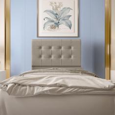 Cabeceira Solteiro 0,90m Atenas Suede Bege Dal Poz Estofados