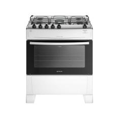 Fogão 5 Bocas Monaco Top com Mesa de Inox Atlas, Branco, Bivolt