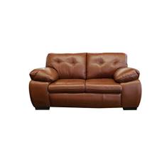 Sofá de Couro Marselha 2 lugares - Conhaque com Brilho