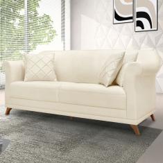 Sofá 2 Lugares Abruzzo Linho Rústico Natural