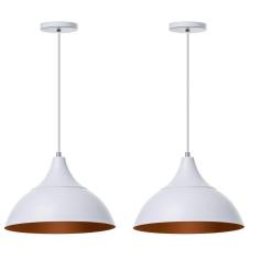 Lustre Pendente Panamá Branco Com Cobre - Kit 2 Unidades