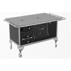 Fogão A Lenha 2 Bocas Marumby Nr 3 Saída Chaminé Direita Petrycoski Preto