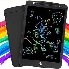 Lousa Mágica Infantil Digital Tablet Escrita Colorida Para Desenho Criança LCD (8,5, Preta)