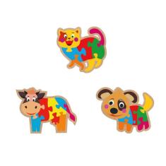 Tripla Diversão: Quebra-Cabeças Animais Mdf Para Crianças