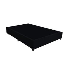 Santo Box, Cama Box Casal 138 Preto Suede - Santo Box