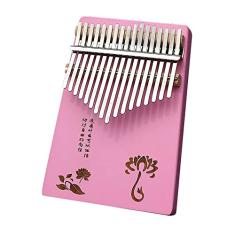 Piano de Dedo 17 Teclas Kalimba Instrumento de Polegar, Série Rosa Piano de Dedo de Bolso Piano, Mbira Piano para Amantes de Música, com Martelo de Afinação (18 cm X 13 cm) A