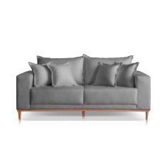 Sofá 2 Lugares Fixo Living Mirage Linho Cinza Medio 2m