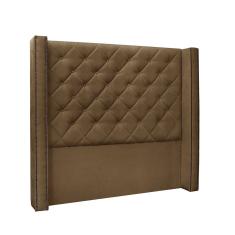 Cabeceira Cama Box Casal 140cm e Recamier Vicenza Suede Caramelo S04 - D`Rossi