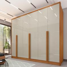 Guarda Roupa Casal 6 Portas 6 Gavetas Estrela Espresso Móveis Cinamomo/Off White