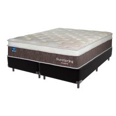 Cama Box Preto e Colchão King Duro Spring Molas superlastic Plumatex