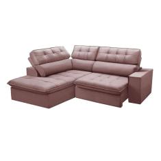Sofá 4 Lugares Retrátil E Reclinável Arezzo Com Chaise Esquer