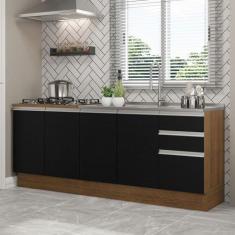 Kit com 2 Balcões de Cozinha Madesa Glamy 4 Portas 3 Gavetas (Sem Tamp