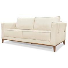 Sofa Balli 3 Lugares 210cm Pes Madeira Linho 223 Natural Ezz Natural