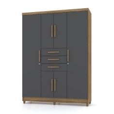 Guarda Roupa Solteiro 6 Portas E 3 Gavetas Imperial Nature/alasca - Pallazio