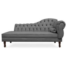 Divã Recamier Namoradeira Larissa 140cm com Capitonê - Esquerda Suede 