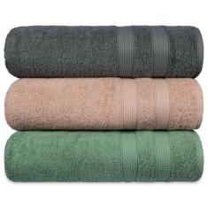 Kit 3 Toalha de Banho Fio Penteado Extra Macia - Comfort - Central Toa