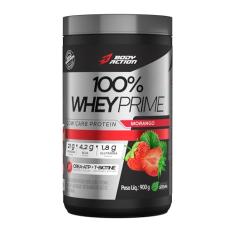 100% Whey Prime 900g Sabor Morango Bodyaction