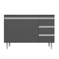 Balcão Gabinete Para Pia 100cm 2 Portas Andréia Cinza - Ajl Móveis