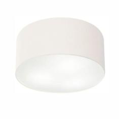 Plafon Cilíndrico Md-3047 Cúpula em Tecido 45x15cm Branco - Bivolt