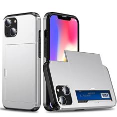 SORAKA Capa para iPhone 13 Mini com porta-cartões Capa para carteira Capa blindada para iPhone 13 Mini Capa para PC TPU de camada dupla Capa à prova de choque