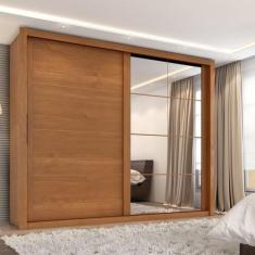 Guarda Roupa Casal Essencial 2 Portas de Correr 6 Gavetas com 8 espelh