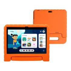 Tablet Multi Kid Pad Laranja 10.1 pol 6GB RAM 128GB Android 13 Quad Co