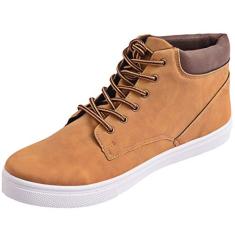 Alpine Swiss Keith Mens High Top Fashion Sneakers Lace up Casual Boots Tan