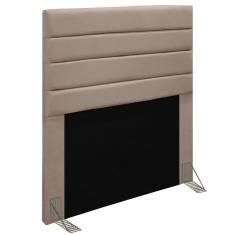 Cabeceira Cama Box Solteiro 90CM Rubi D10 Suede Bege - Mpozenato