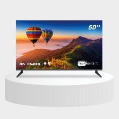 Smart TV LED 50&quot; 4K HQ Conversor Digital Externo 3 HDMI 2 USB WI-FI Android 11 e Design Slim