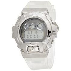 Casio Relógio de pulso digital masculino G-Shock Gm-6900Scm-1Dr Standard, prata/branco, prata/branco, pulseira, Prata/branco, alça