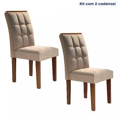 Conjunto 2 Cadeiras Estofadas Madri Espresso Móveis Chocolate/suede Pena